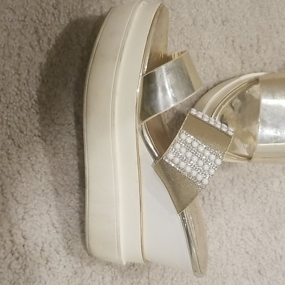 Gold Platform Sandals - Picture 2 of 5